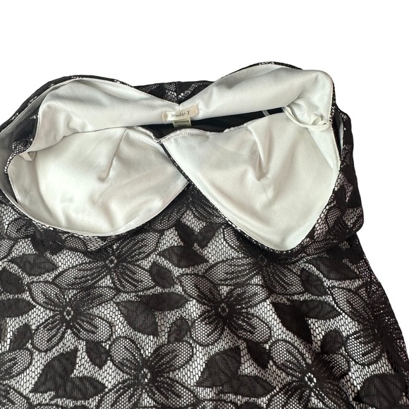 Y2K Whimsygoth Brown / cream‎ Lace overlay Dress w/tule ruffle bottom fairycore - Picture 8 of 15